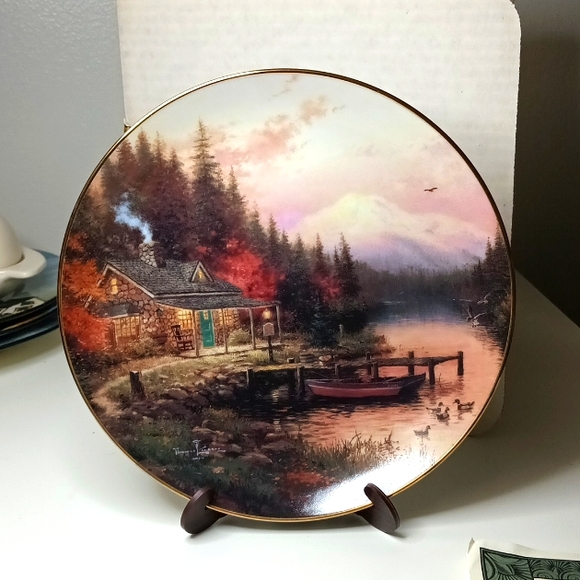 Rare End Of A Perfect Day By Thomas Kinkade Plate 1994 BRADFORD EXCHANGE - Picture 1 of 4